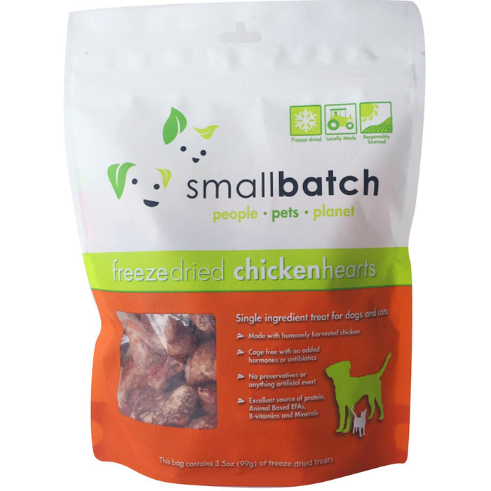 Small Batch Freeze Dried Chicken Hearts For Dogs & Cats