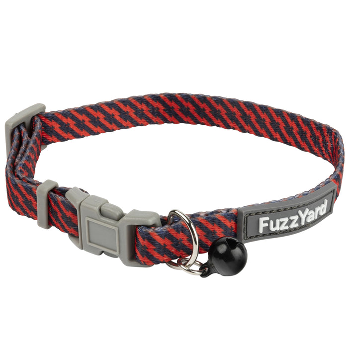 15% OFF: FuzzYard Tabbytooth Red & Navy Cat Collar