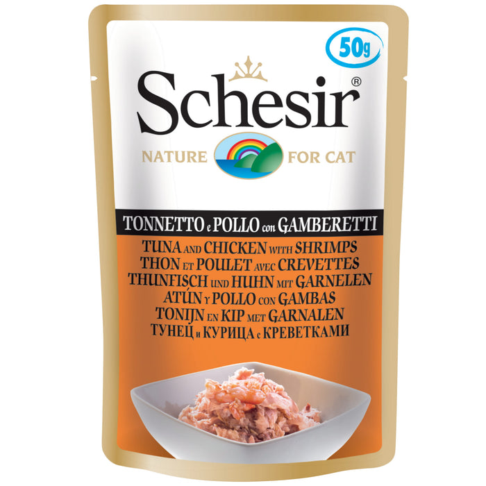Schesir Tuna, Chicken & Shrimps In Pouch Wet Cat Food