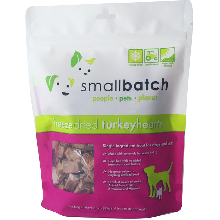 Small Batch Freeze Dried Turkey Hearts For Dogs & Cats